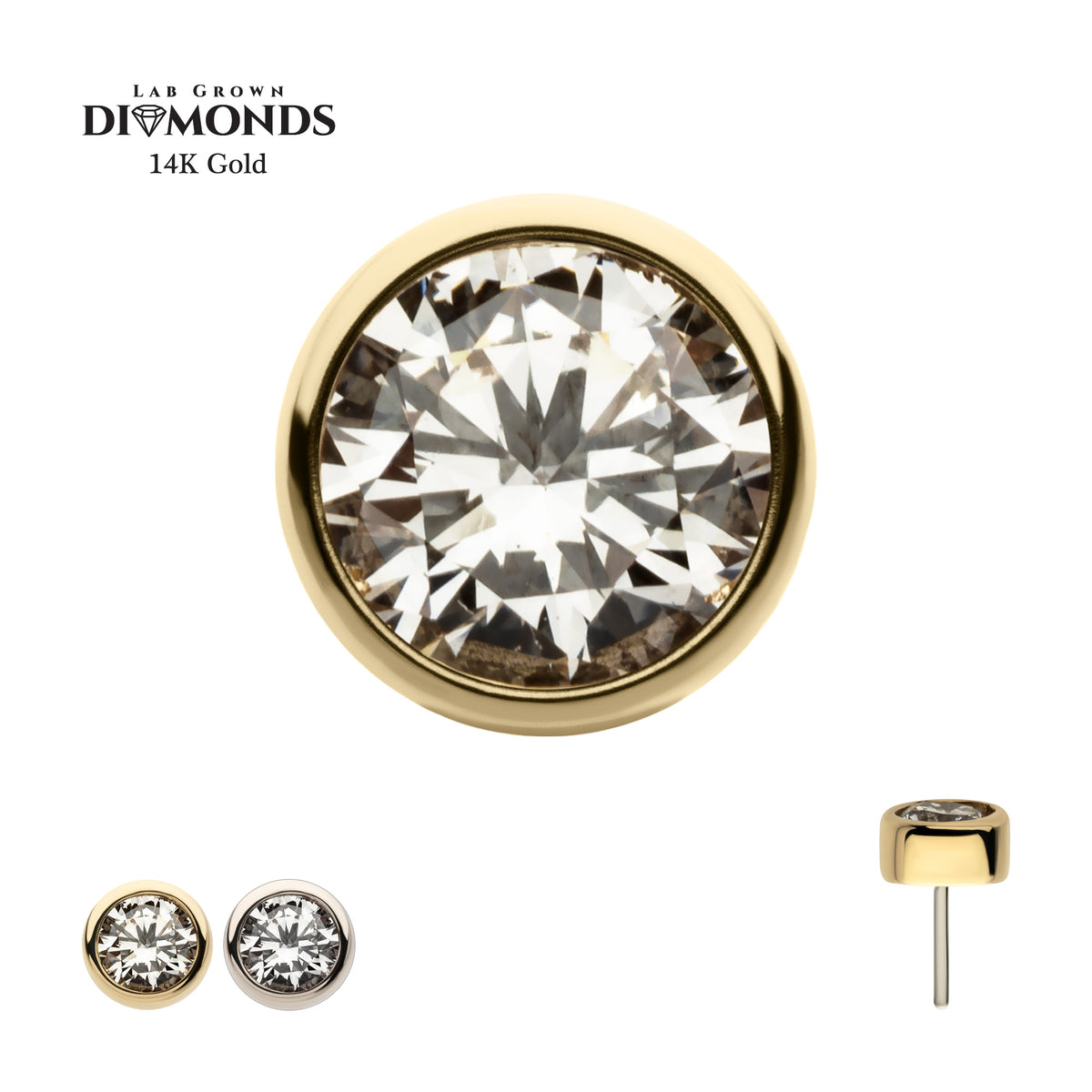 14k Lab Diamond Bezel